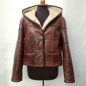 Mouton σε brown antique xρωμα με κουκούλα GL-0592