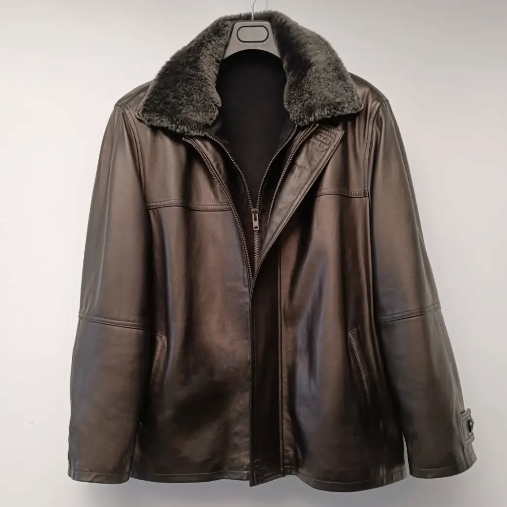 Μαύρο ανδρικό τζάκετ από ποιοτικό lamb leather MR-6798